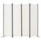 White Polyester Fabric Carbon Steel 4-Panel Room Divider Screen Foldable